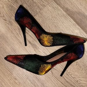 Zara Trafaluc Black Multicolor Heels